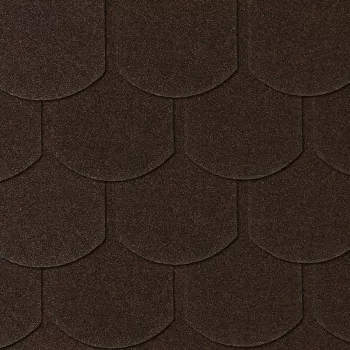 BEAVER Roof Shingle Brown 1 pakuotė = 3,85 m² (24 gontai, po 0,16 m²) – bituminis bebro uodegos gontas, armuotas stiklo pluoštu, keraminėmis granulėmis, atsparus UV ir orams