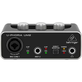 Behringer UM2 USB garso sąsaja su XENYX mikrofono preampu ir +48V fantominiu maitinimu | Kur.lt