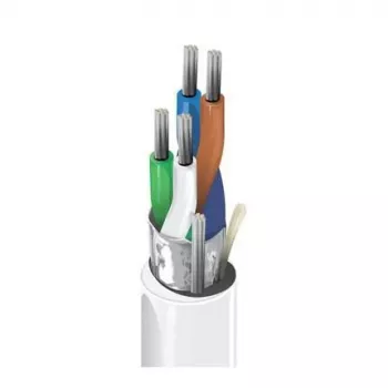 Belden OSDP RS-485 duomenų kabelis, 2 poros, 24 AWG, skarduotas varis, ekranuotas folija, pilkas PVC apvalkalas, 120 omų
