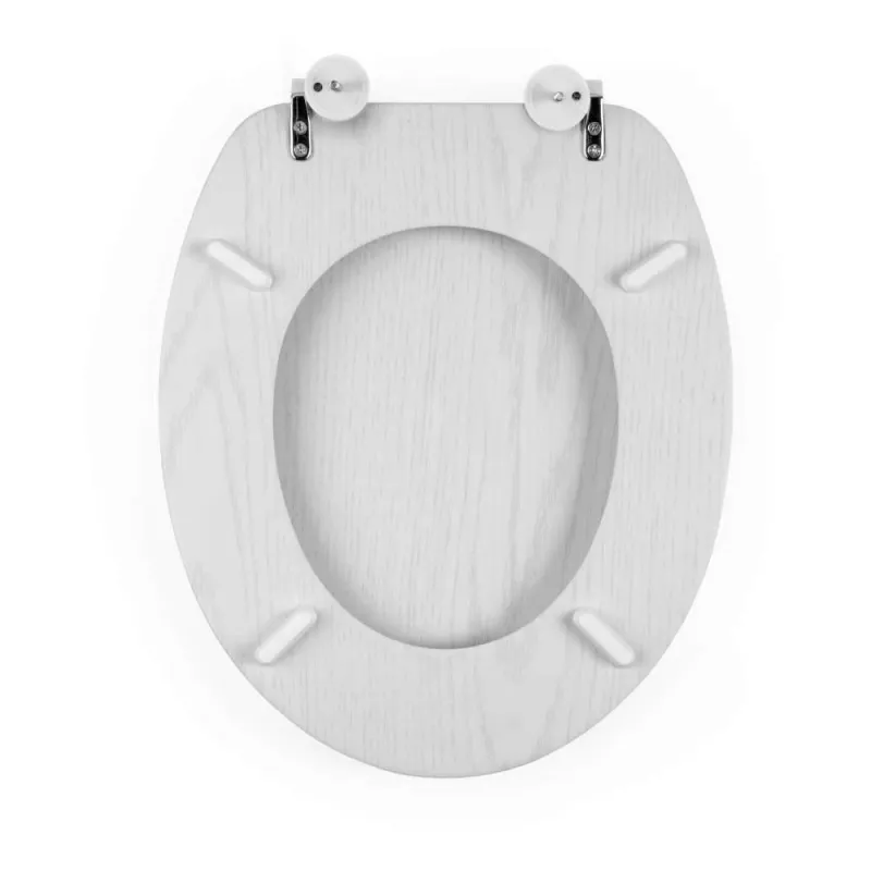 Beldray LA00000073WHTEU7 Medinis tualeto dangtis – lėtas uždarymas, baltas, ovalus