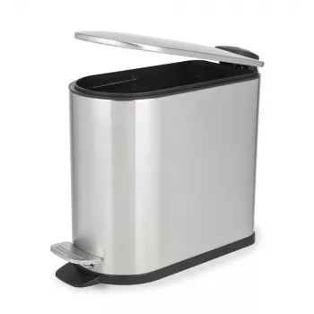 Beldray LA036683SSPEU7 Slimline D formos pedalinis šiukšlių kibiras, 5 litrai, sidabrinis
