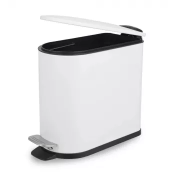 Beldray LA036690WHTPEU7 Slimline D formos pedalinis šiukšlių kibiras, 5 litrų, baltas