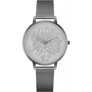 BELLEVUE Woman D12 40mm Analoginis Kvarcinis Laikrodis Plieniniu Korpusu Juodu Odiniu Dirzeliu