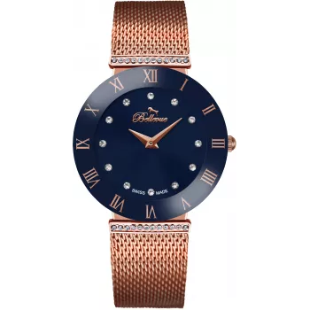 BELLEVUE moteriškas laikrodis F107 (33 mm) – nerūdijantis plienas – sidabrinis