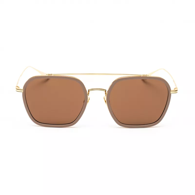 Belstaff Merrick II vyriški akiniai nuo saulės smėlio spalvos su rudu gradientu 57 mm
