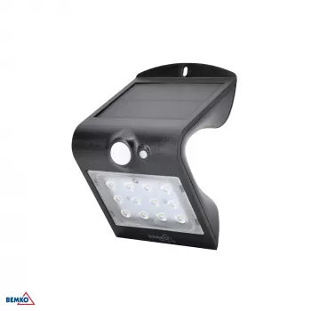 BEMKO TRINGO saulės energija maitinamas LED prožektorius 1.5W 220lm 4000K IP65 juodas su PIR jutikliu C83-SOT-001BL-PIR