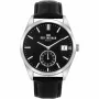 Ben Sherman vyriškas analoginis kvarcinis laikrodis WB039BB, 43 mm juodas ciferblatas, juodas odinis dirželis