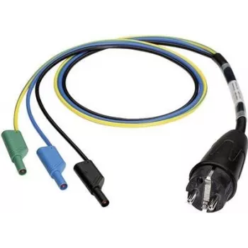 BENNING 044142 matavimo adapteris Schuko kištukas į 4 mm lamelinius lizdus, apsaugotas nuo prisilietimo, 300 V CAT III, 16 A, juodas