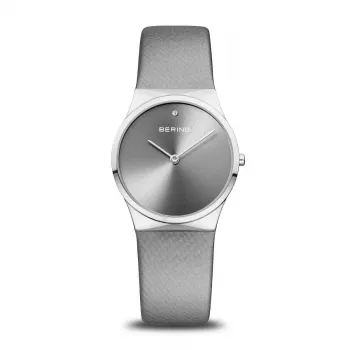 Bering Classic moteriškas kvarcinis laikrodis 34 mm mėlynu ciferblatu, nerūdijančio plieno Milanezo apyrankė