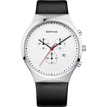 Bering Classic vyriškas laikrodis 40mm nerūdijančio plieno mėlynu ciferblatu sidabriniu tinkleliu 14740-404