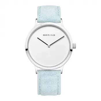 BERING Women's Watch 14937-804 (39mm) - Rose Gold Stainless Steel Mesh, Blue Dial
