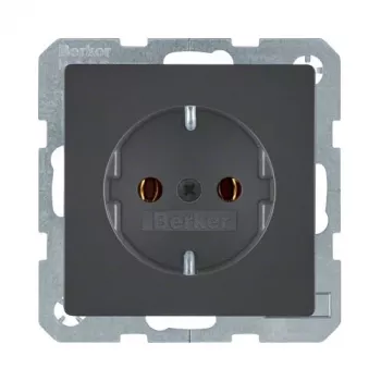 Berker Q.1/Q.3 SCHUKO rozetė 1 vieta, antracito aksomas, 16A 250V, įmontuojama