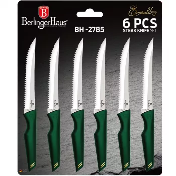 Berlinger Haus BH-2785 Steak Peilių Rinkinys 6 vnt. Nerūdijančio Plieno Dantyti Juodi