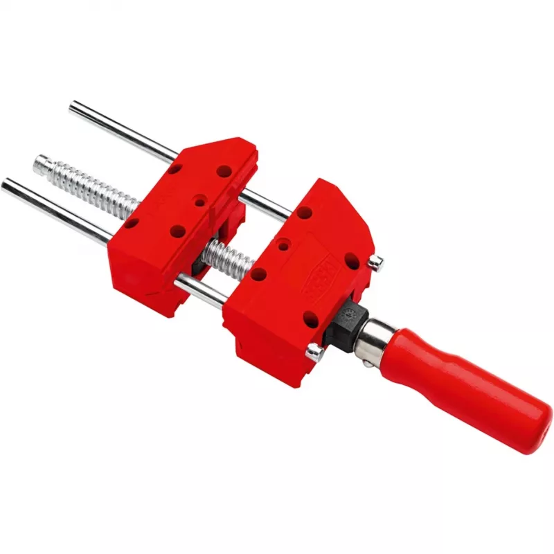 BESSEY S10-ST Mini Vice S 10 varžtinis spaustuvas, raudonas, 100 mm suspaudimo plotis, 50 mm gerklės gylis, su 2 staliniais spaustukais