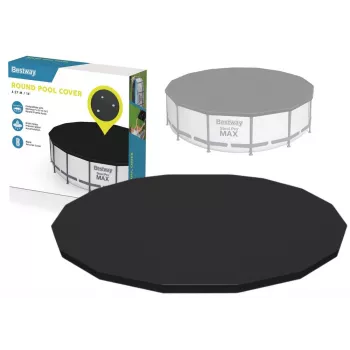 Bestway Flowclear Pool Cover for Steel Pro MAX Frame Pool 427 cm (14 ft) - Blue Polyethylene with Rope Ties