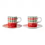 Bialetti Tricolore Espresso Puodelių rinkinys su lėkštutėmis (2 puodeliai, 2 lėkštutės)