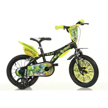 Vaikiškas dviratis BIKE 16 DINO T-REX 16 colių Žalia Juoda Oranžinė