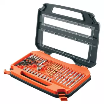 BLACK & DECKER A7231-XJ 76 vnt. titano grąžtų rinkinys metalui ir mūrui, 1,5–8 mm
