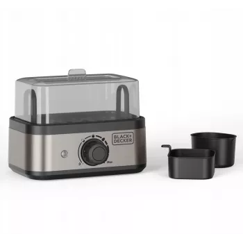BLACK+DECKER BXKS4800E kiaušinių virimo aparatas, 400 W, 6 kiaušinių, minkšti/vidutiniškai kieti/kieti, juoda