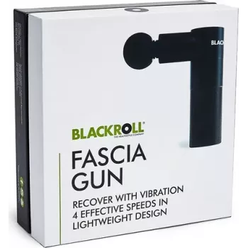 BLACKROLL FASCIA GUN masažuoklis su 4 priedais, 4 intensyvumo lygiais, bešepetėliu varikliu, USB-C, kelioniniu dėklu - A002840