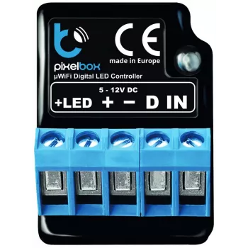BLEBOX LED Pixelbox Wi-Fi modulis LED juostoms – pikselių valdiklis WS2812/APA102, 5A, 1024 pikseliai
