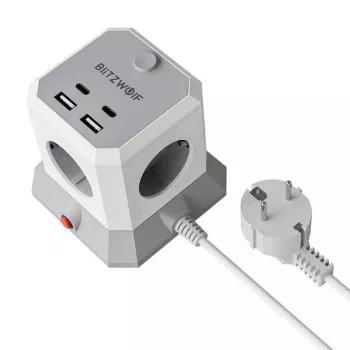 BlitzWolf BW-EC1 4xAC 2xUSB-A 2xUSB-C prailgintuvas