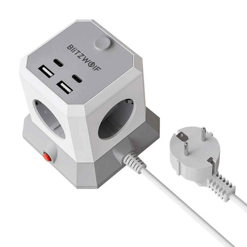 BlitzWolf BW-EC1 4xAC 2xUSB-A 2xUSB-C prailgintuvas