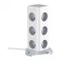 BlitzWolf BW-EC3 Vertikalus maitinimo blokas su 12 lizdų, 4 USB prievadais, 2 m laidu, EU kištuku