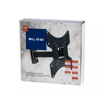 BLOW 76-863# Fiksuotas TV laikiklis prie sienos iki 42 colių, VESA iki 200x200, 25 kg, juodas