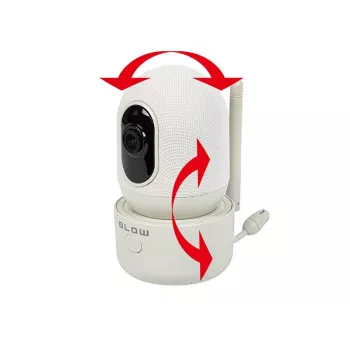 BLOW Electronic Baby Monitor su 5.5 inch LCD WiFi monitoriumi, Full HD kamera, Pan/Tilt/Zoom, naktiniu matymu, dvipusiu garsu, temperatūros jutikliu, lopšinėmis, 300m veikimo nuotoliu