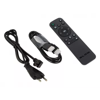 BLOW nešiojamasis projektorius su Android TV HD ir kinematografiniu garsu, juodas dėklas