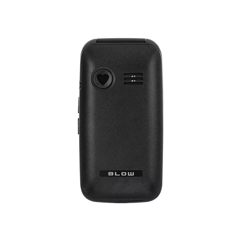 BLOW S24 Black Senjorių Telefonas su SOS Mygtuku, Dideliais Klavišais, Dviem SIM, Kamera, FM Radiju, Žibintuvėliu ir Įkrovimo Stovu