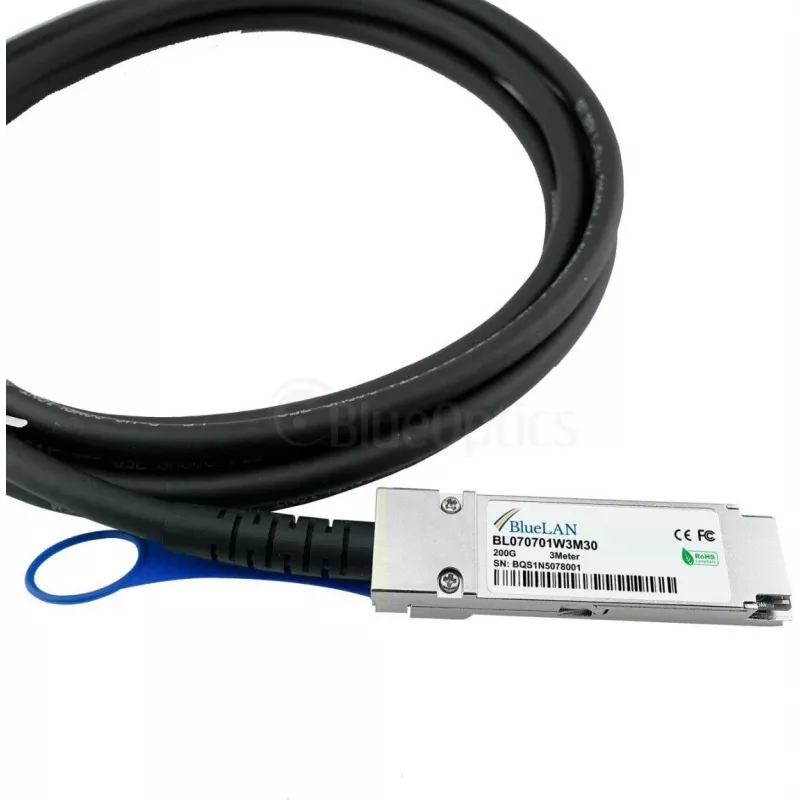 BLUELAN Suderinamas su Mellanox MCP1650-V00AE30 QSFP56 Tiesioginio Prijungimo Laidas, 200GBASE-CR4, InfiniBand, 30AWG, 0,5 metro (MCP1650-V00AE30-BL)