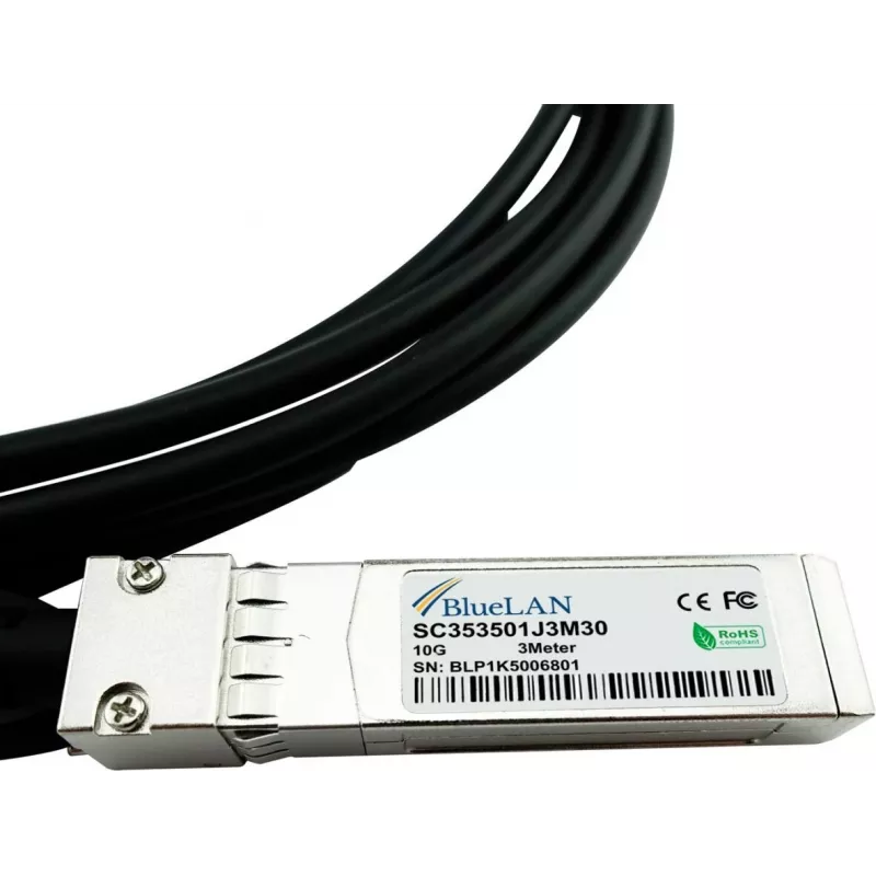 BlueOptics 10GBASE-CR Passive SFP+ Direct Attach Cable, 2 Meter, Industrial Grade