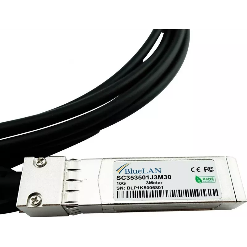 BlueOptics Huawei 02311VGK BlueLAN SC353501J0.5M30 10GBASE-CR Passive SFP+ to SFP+ Direct Attach Cable, 0.5 Meter