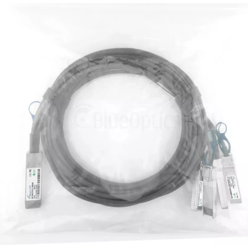 BlueOptics MCP7F00-A002R30N Compatible BlueLAN QSFP28 į 4x SFP28 tiesioginio prijungimo atšakos kabelis, 2 m, pasyvus, AWG26