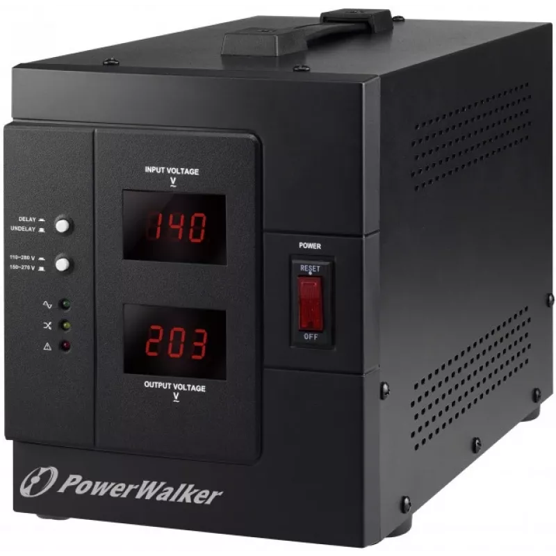 BlueWalker PowerWalker AVR 3000 SIV FR automatinis įtampos reguliatorius 3000VA/2400W, 230V, 4x prancūziškas lizdas, juodas