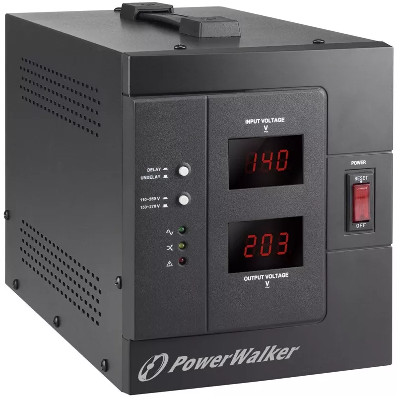 BlueWalker PowerWalker AVR 3000 SIV FR automatinis įtampos reguliatorius 3000VA/2400W, 230V, 4x prancūziškas lizdas, juodas