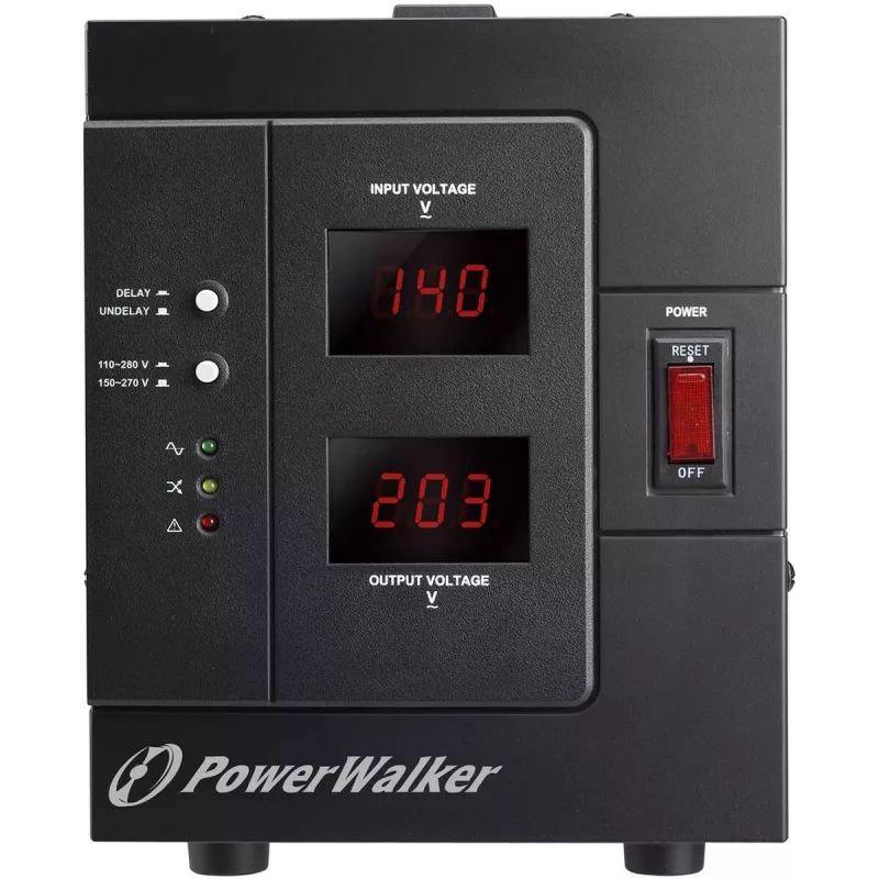 BlueWalker PowerWalker AVR 3000 SIV FR automatinis įtampos reguliatorius 3000VA/2400W, 230V, 4x prancūziškas lizdas, juodas