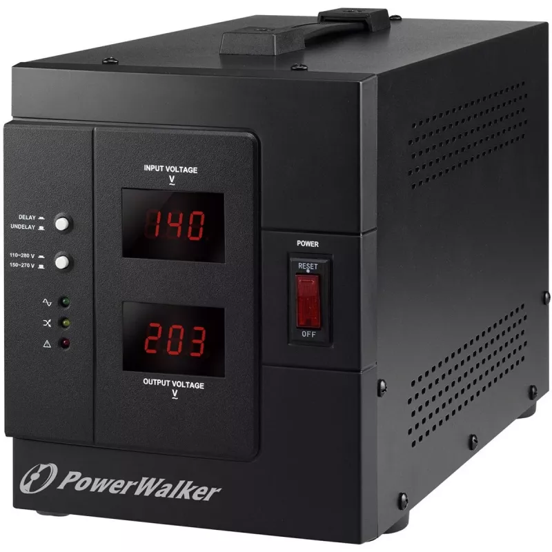 BlueWalker PowerWalker AVR 3000 SIV FR automatinis įtampos reguliatorius 3000VA/2400W, 230V, 4x prancūziškas lizdas, juodas
