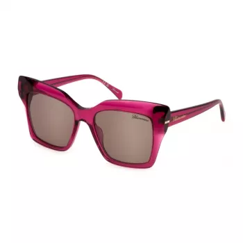 Blumarine moteriški akiniai nuo saulės SBM832S5401BV Drugelio formos acetatiniai juodi pilkai gradientiniai UV400