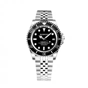BOBROFF MAN BF0001-BFSTJ Analoginis kvarcinis laikrodis 44mm juodas ciferblatas natūralios odos dirželis