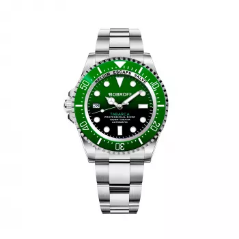 BOBROFF MAN BF0002ibv Analoginis Kvarcinis Laikrodis 42mm Juodas Ciferblatas Odinis Dirželis