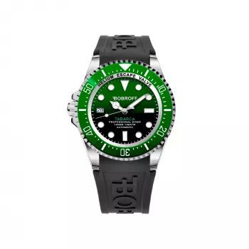 BOBROFF MAN BF0002ibvBFS Analoginis kvarcinis laikrodis 42mm juodas ciferblatas odinis dirželis