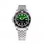 Bobroff BF0002iJ 42 mm analoginis laikrodis su juodu ciferblatu ir juoda odine apyranke