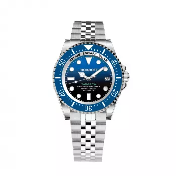 BOBROFF MAN BF0003baBFSTJ Analoginis kvarcinis laikrodis 42mm juodas ciferblatas odinis dirželis