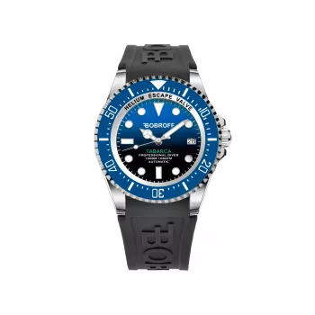 BOBROFF MAN BF0003baBFSTN Analoginis kvarcinis laikrodis 42mm nerūdijančio plieno korpusas juodas ciferblatas odinis dirželis