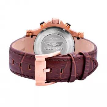 BOBROFF MAN BF1001M65 Analoginis kvarcinis laikrodis 44mm juodu ciferblatu, odiniu dirželiu