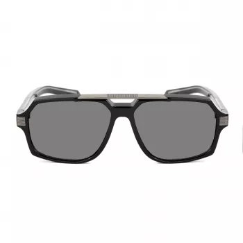 BOBROFF vyriški akiniai nuo saulės BFG0015-C1 – juodas acetatinis rėmas, pilki lęšiai, UV400 (58/15/143 mm)
