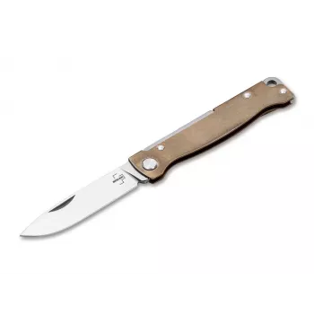 Boker Plus Atlas Brass sulankstomas peilis, D2 plieno ašmenys, Frame Lock, EDC